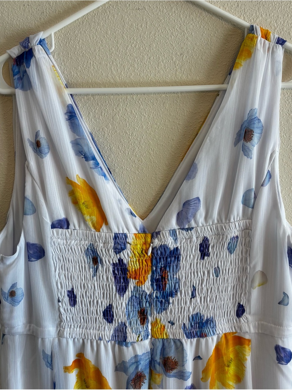 NWT Lane Bryant Women's White Midi Dress with Blue & Yellow Floral Print SZ 16 - Picture 6 of 13